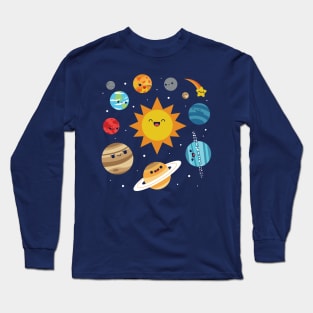 Kawaii Solar System Long Sleeve T-Shirt